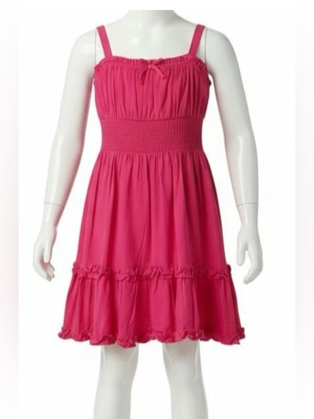 Rare Editions Bright Pink Smocked Sundress